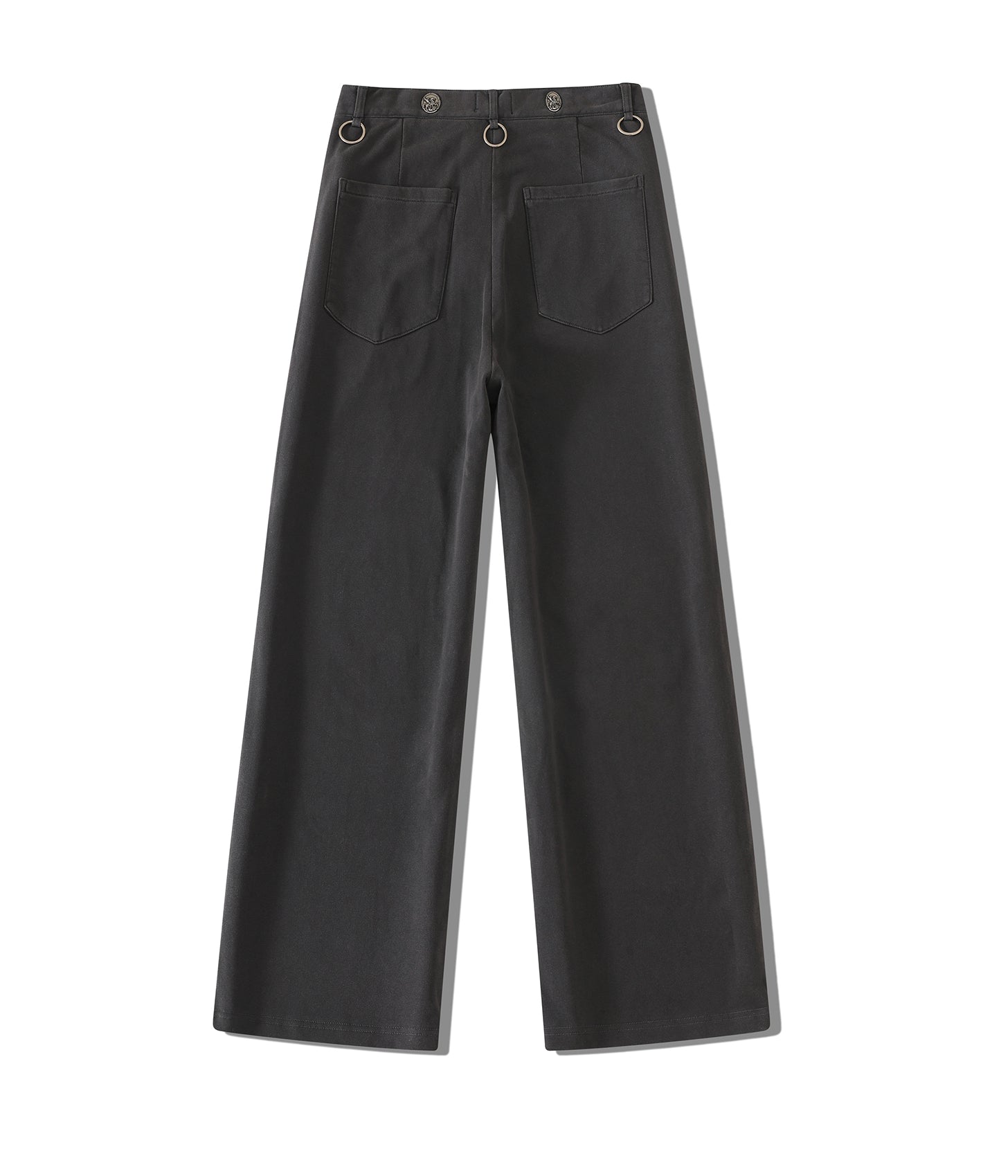Antique Coin Ring-Detail Contrast-Stitch Washed Sweatpants