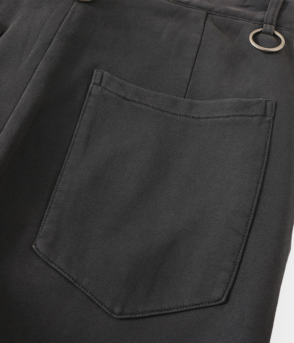 Antique Coin Ring-Detail Contrast-Stitch Washed Sweatpants