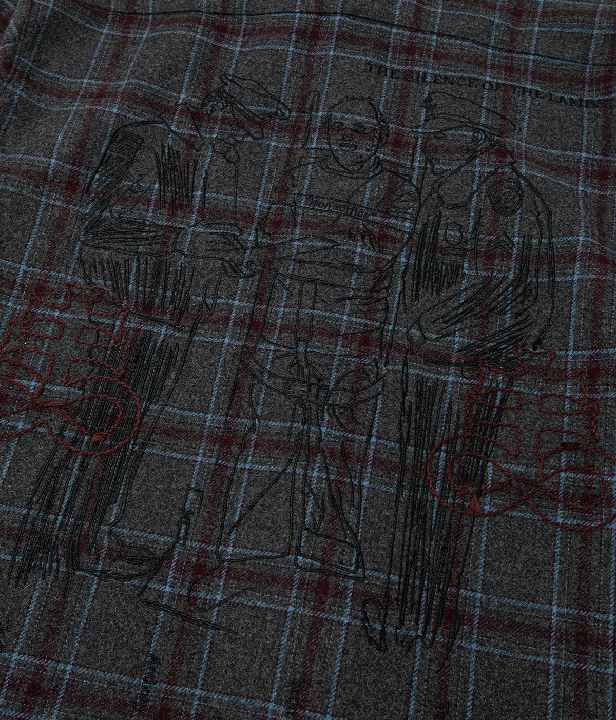 Embroidered Plaid Cropped Shirt