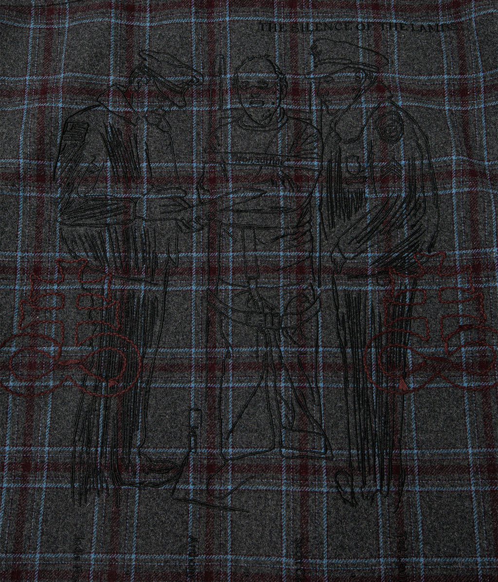 Embroidered Plaid Cropped Shirt
