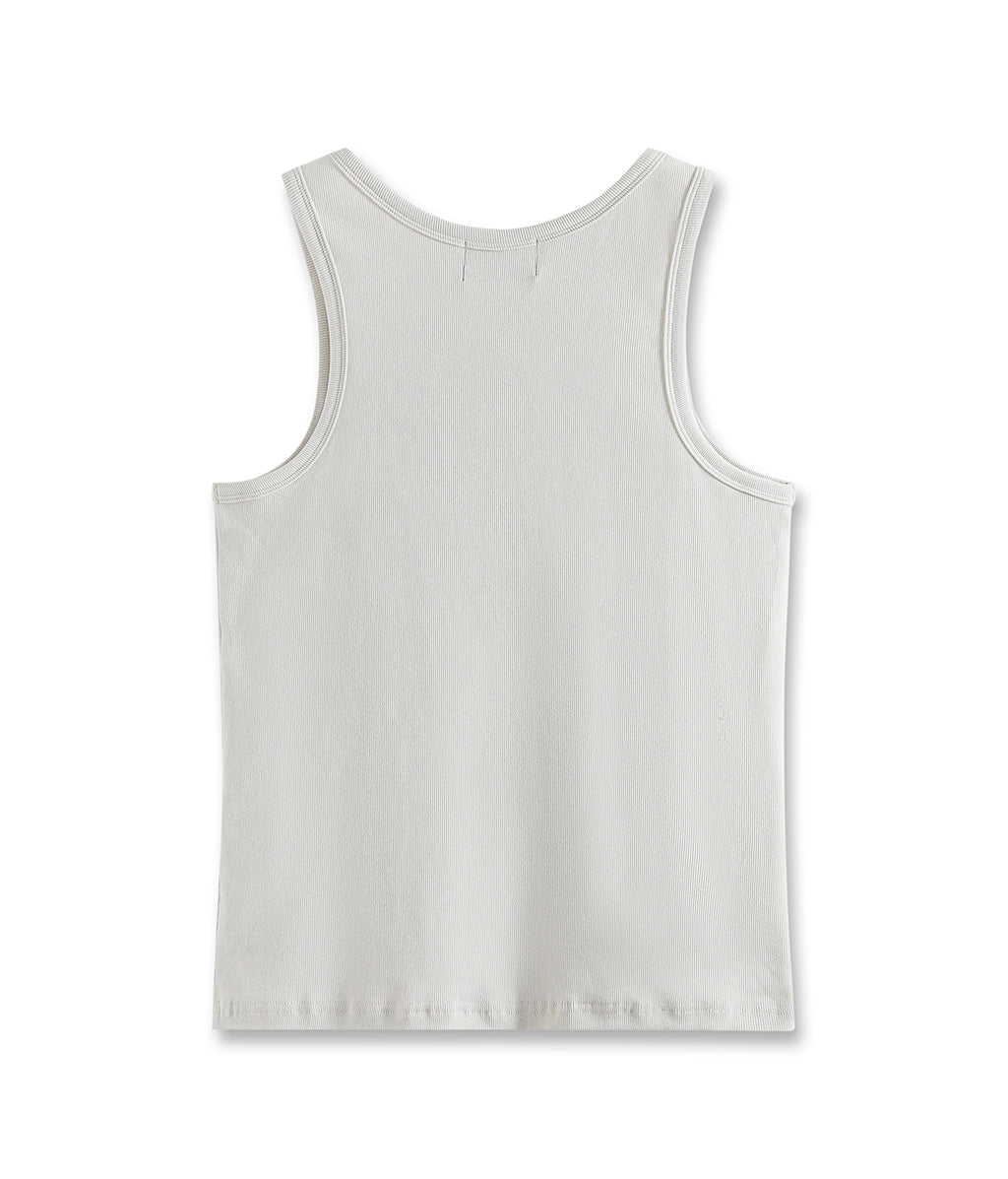 Graphic Ribbed Tank Top