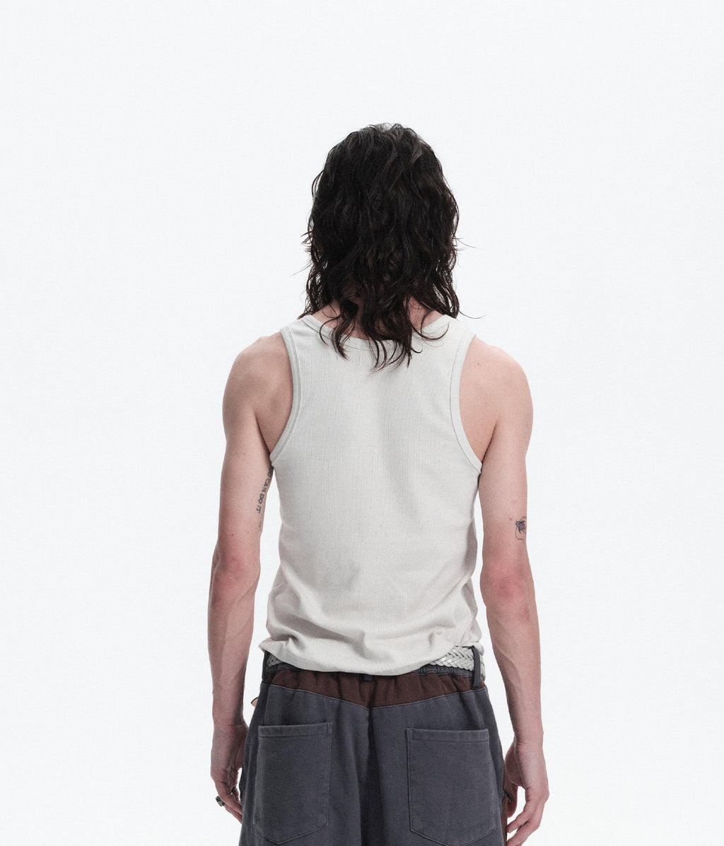 Graphic Ribbed Tank Top