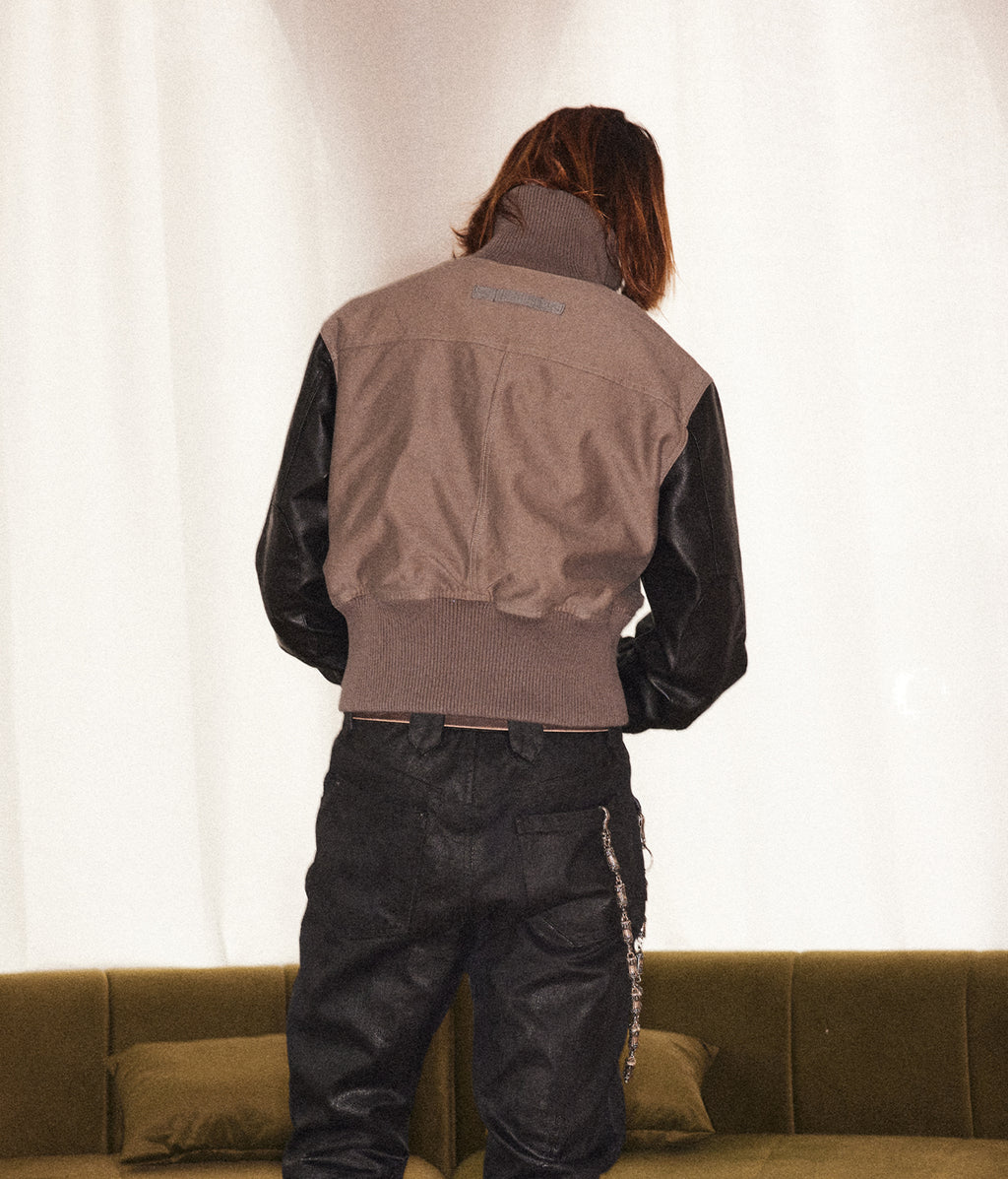 Leather-Sleeve Utility Jacket | Richill Melancholy