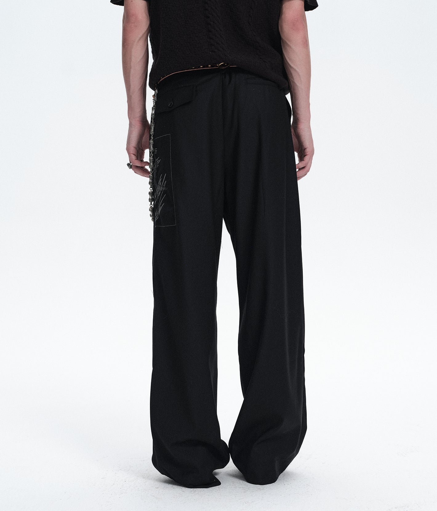 Patch Wool Tailored Trouser