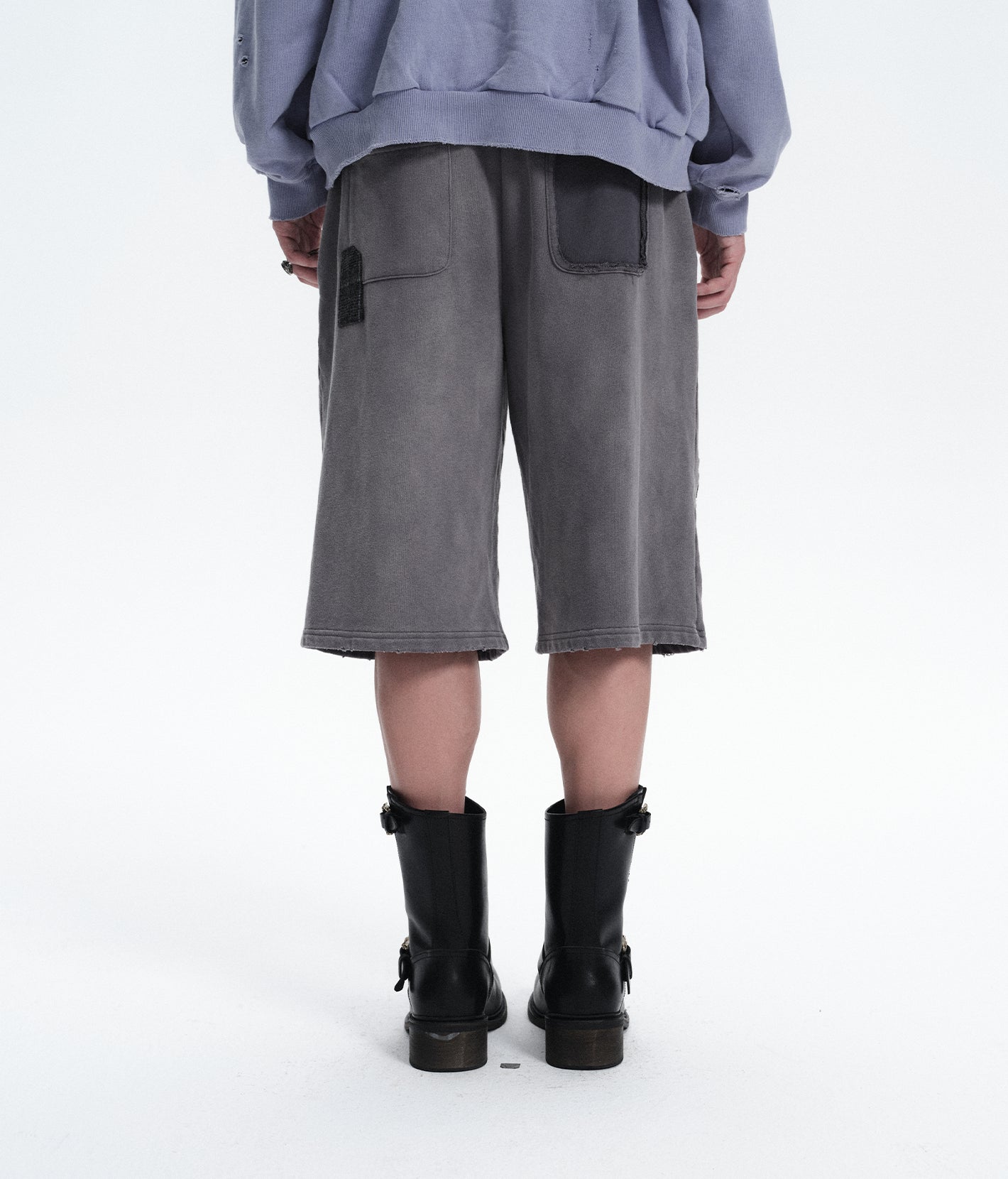 Patchwork Graphic Washed Sweatshorts