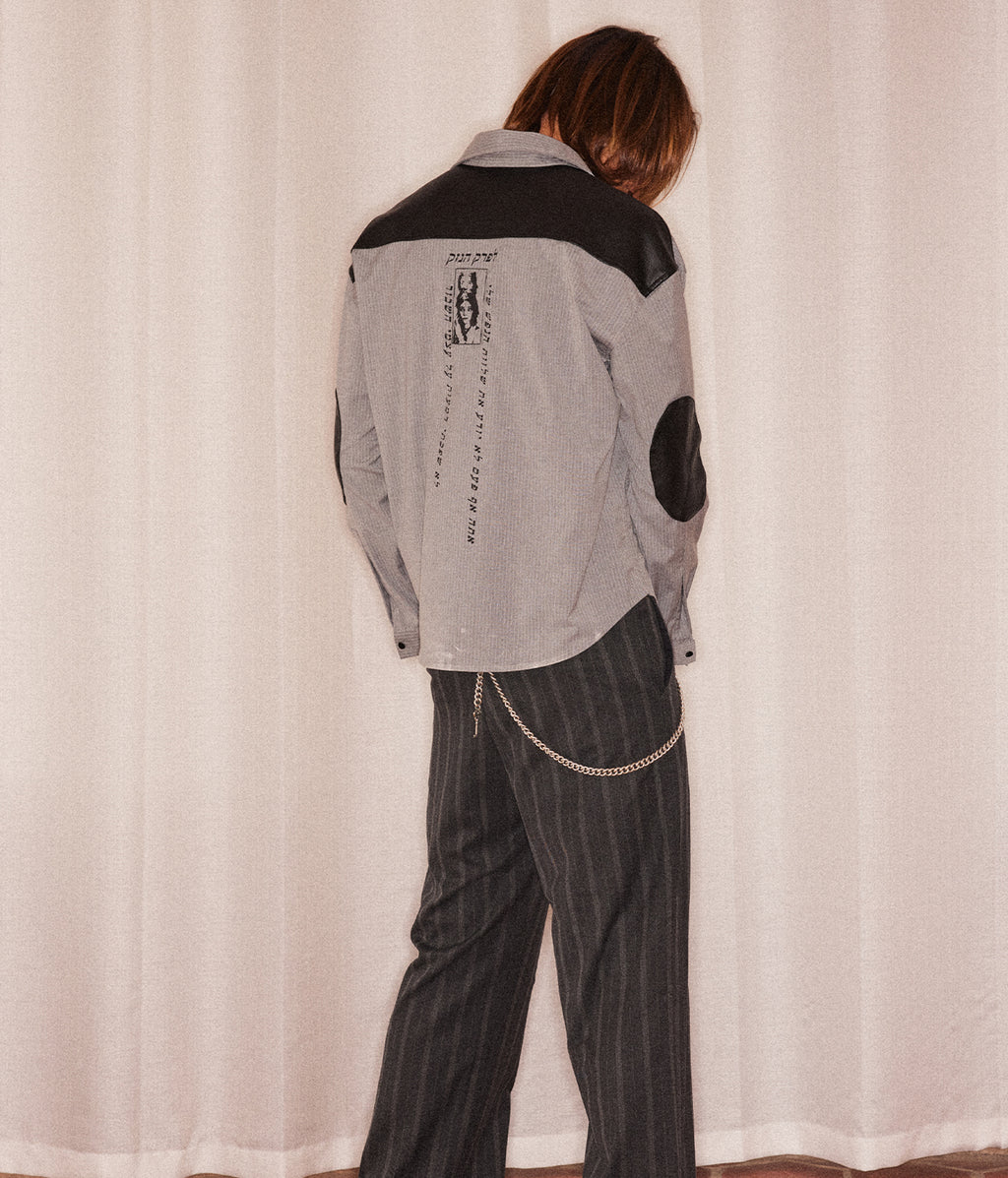 Portrait Print Button-Down Shirt | Richill Melancholy