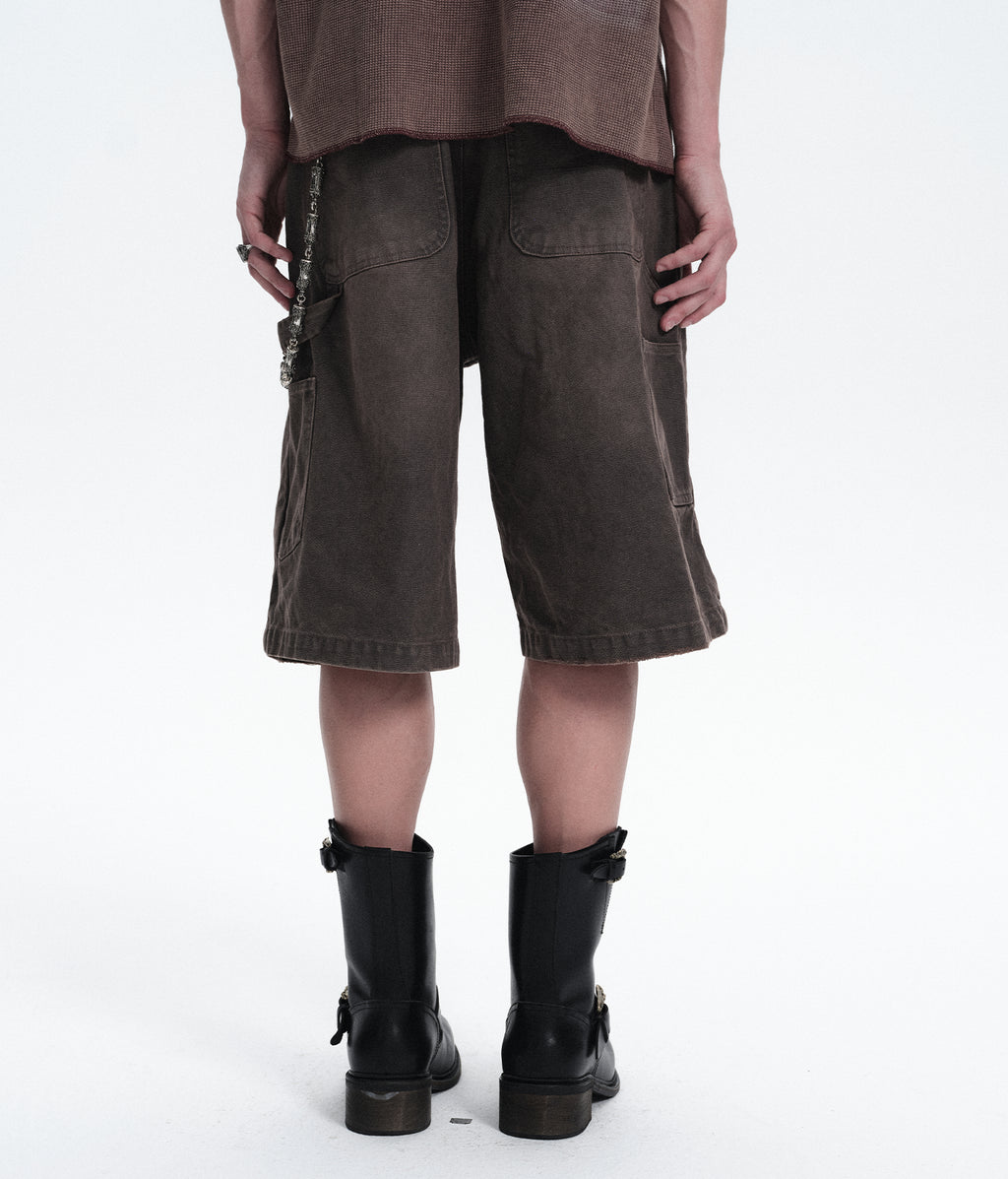 Studded Washed Canvas Shorts