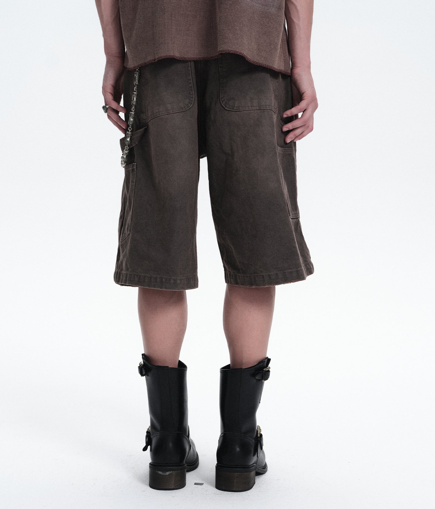 Studded Washed Canvas Shorts