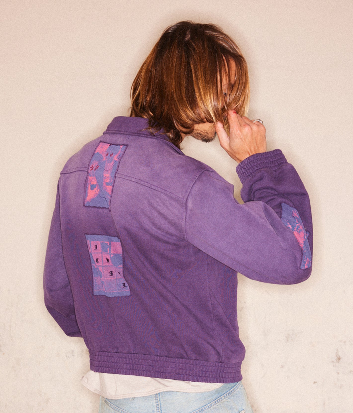 Washed Printed Patched Jacket | Richill Melancholy