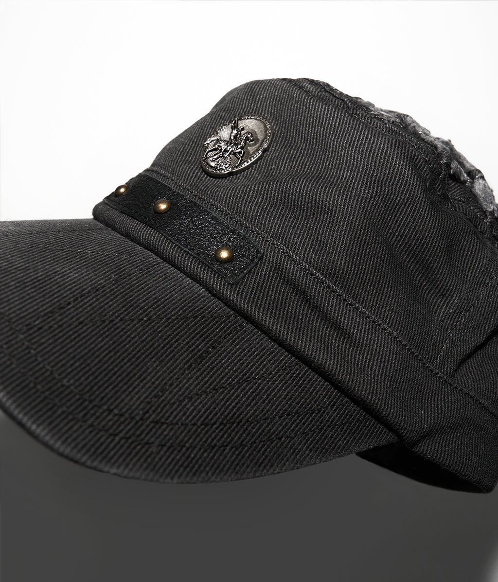Coin-Emblem Distressed Military Cap | Richill Melancholy