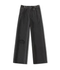 Antique Coin Ring-Detail Contrast-Stitch Washed Sweatpants