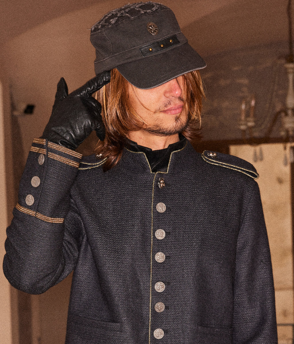 Coin-Emblem Distressed Military Cap | Richill Melancholy