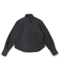 Embroidered Plaid Cropped Shirt