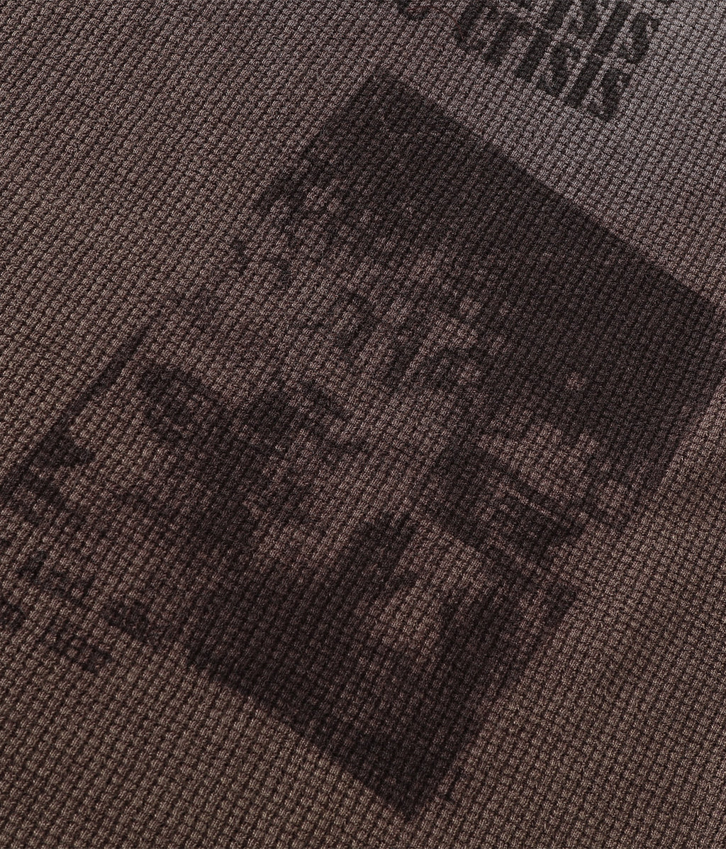 Fade Portrait Graphic Waffle Henley Tee