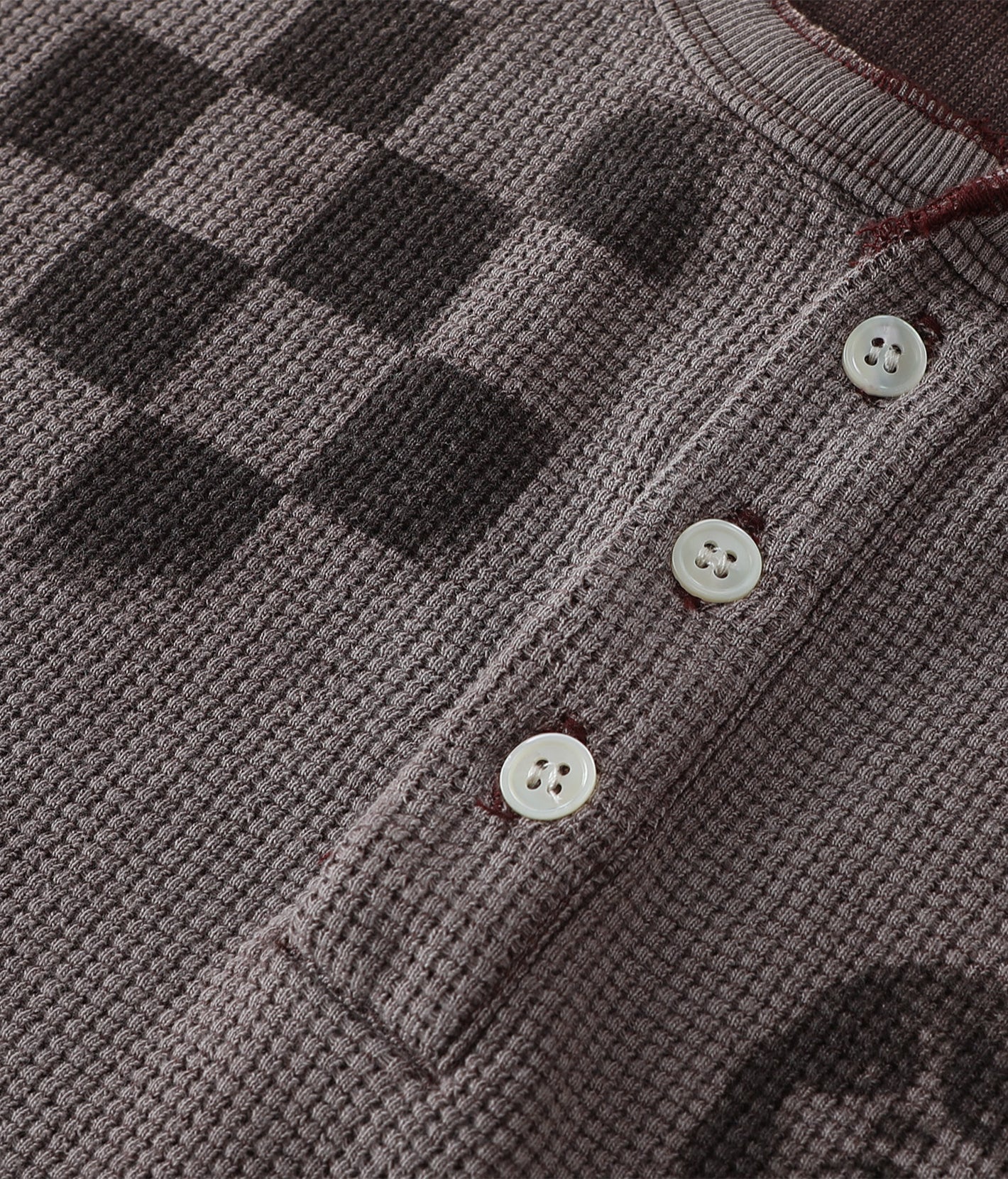 Fade Portrait Graphic Waffle Henley Tee
