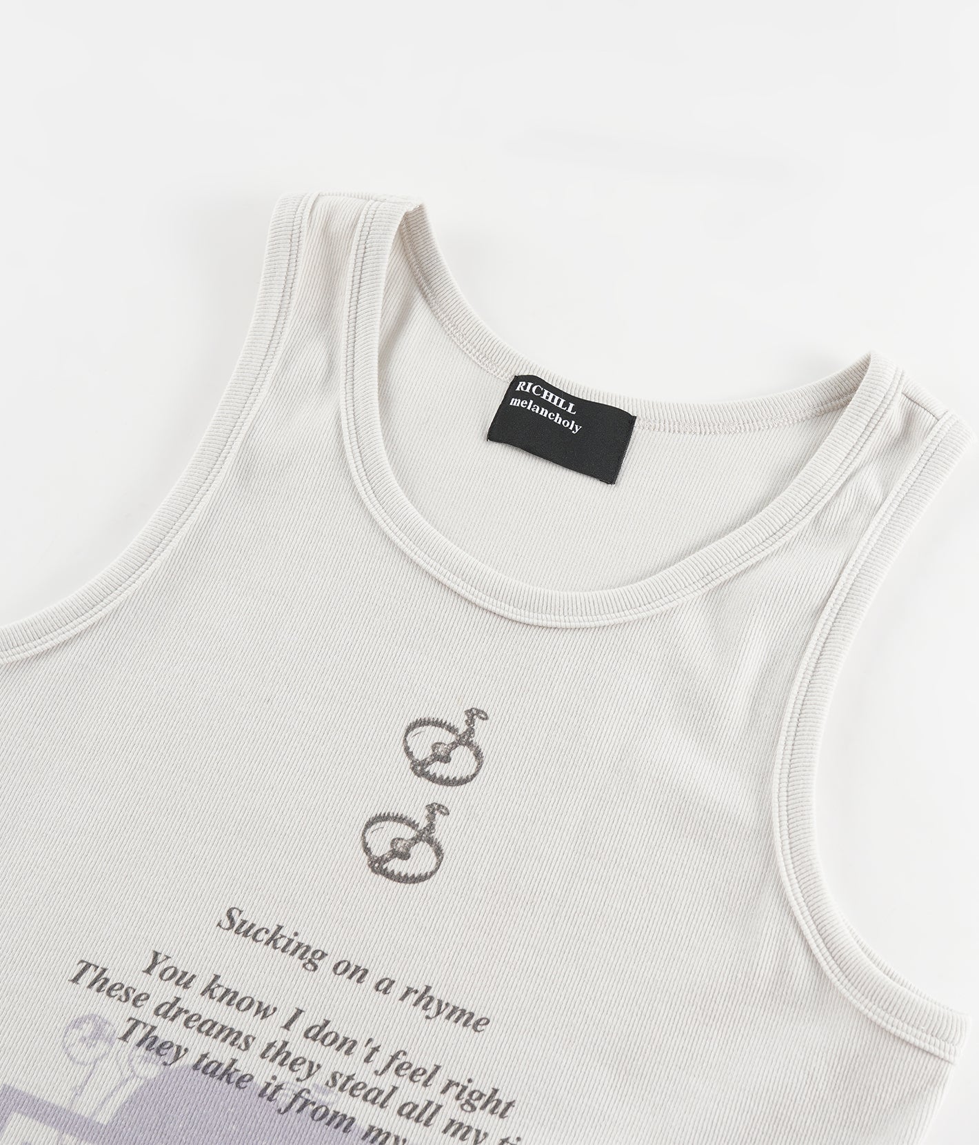 Graphic Ribbed Tank Top