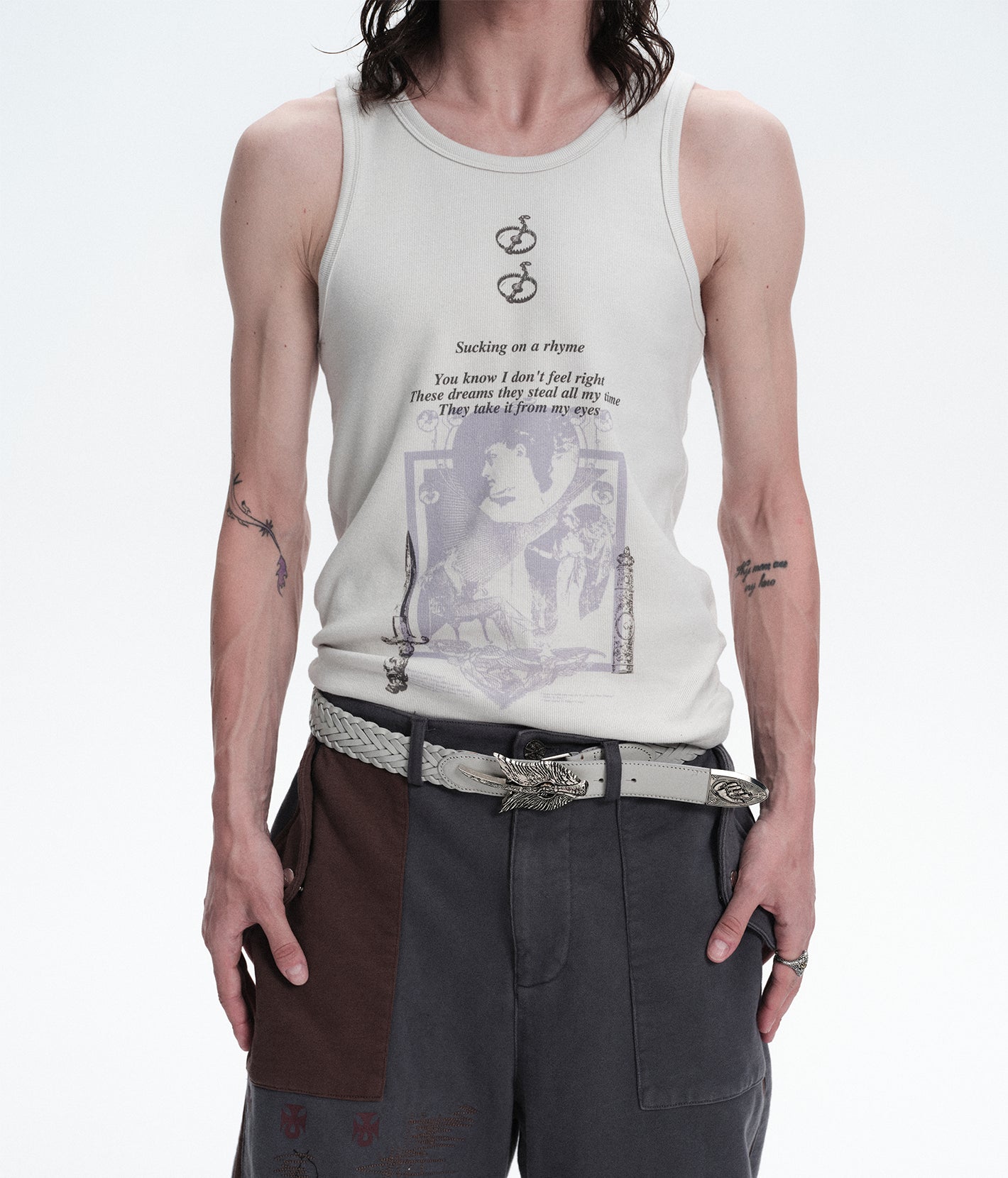 Graphic Ribbed Tank Top