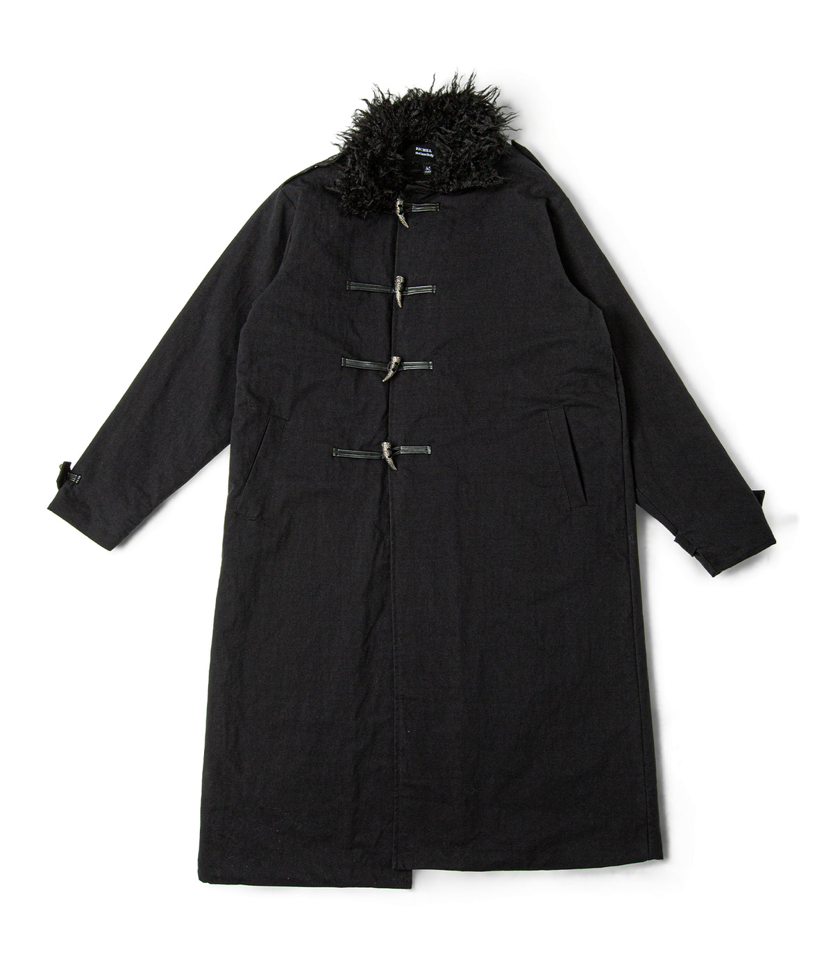 Horn Button Fur Collar Long Coat