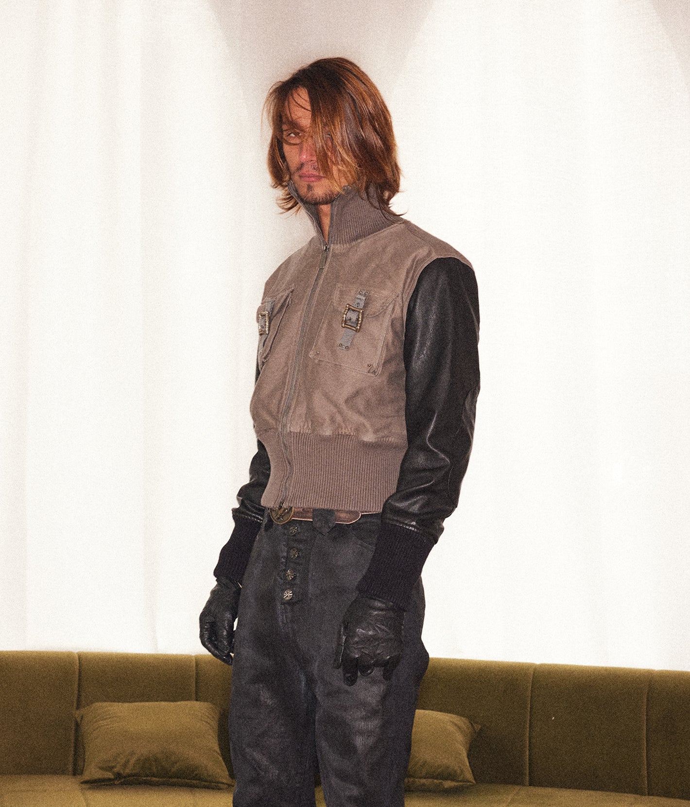 Leather-Sleeve Utility Jacket | Richill Melancholy