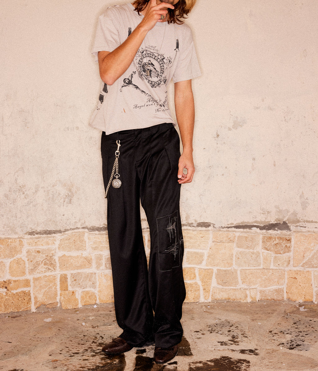 Patch Wool Tailored Trouser