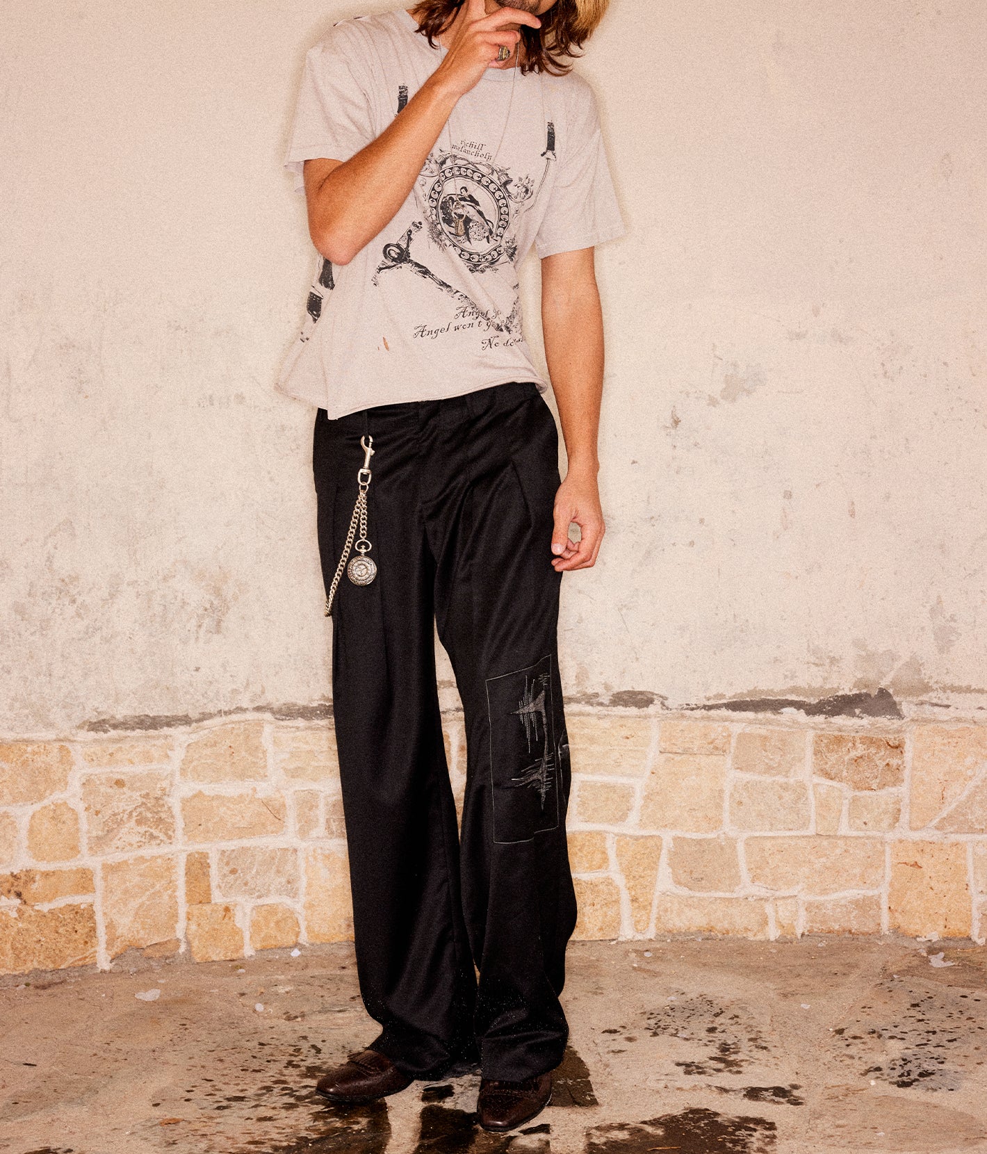 Patch Wool Tailored Trouser