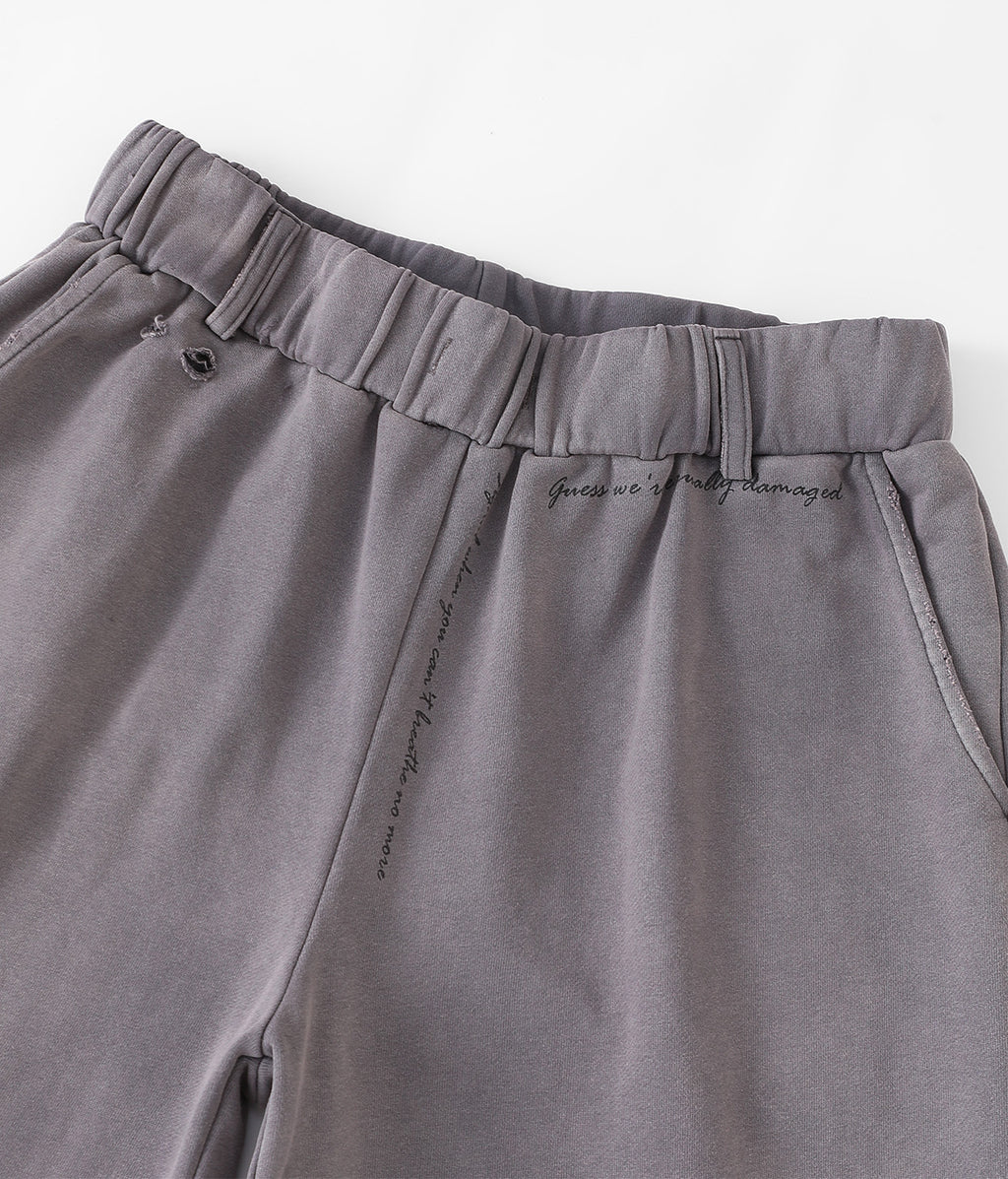 Patchwork Graphic Washed Sweatshorts