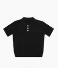 Prosthetic Hand Button Jacquard Knit Polo Shirt
