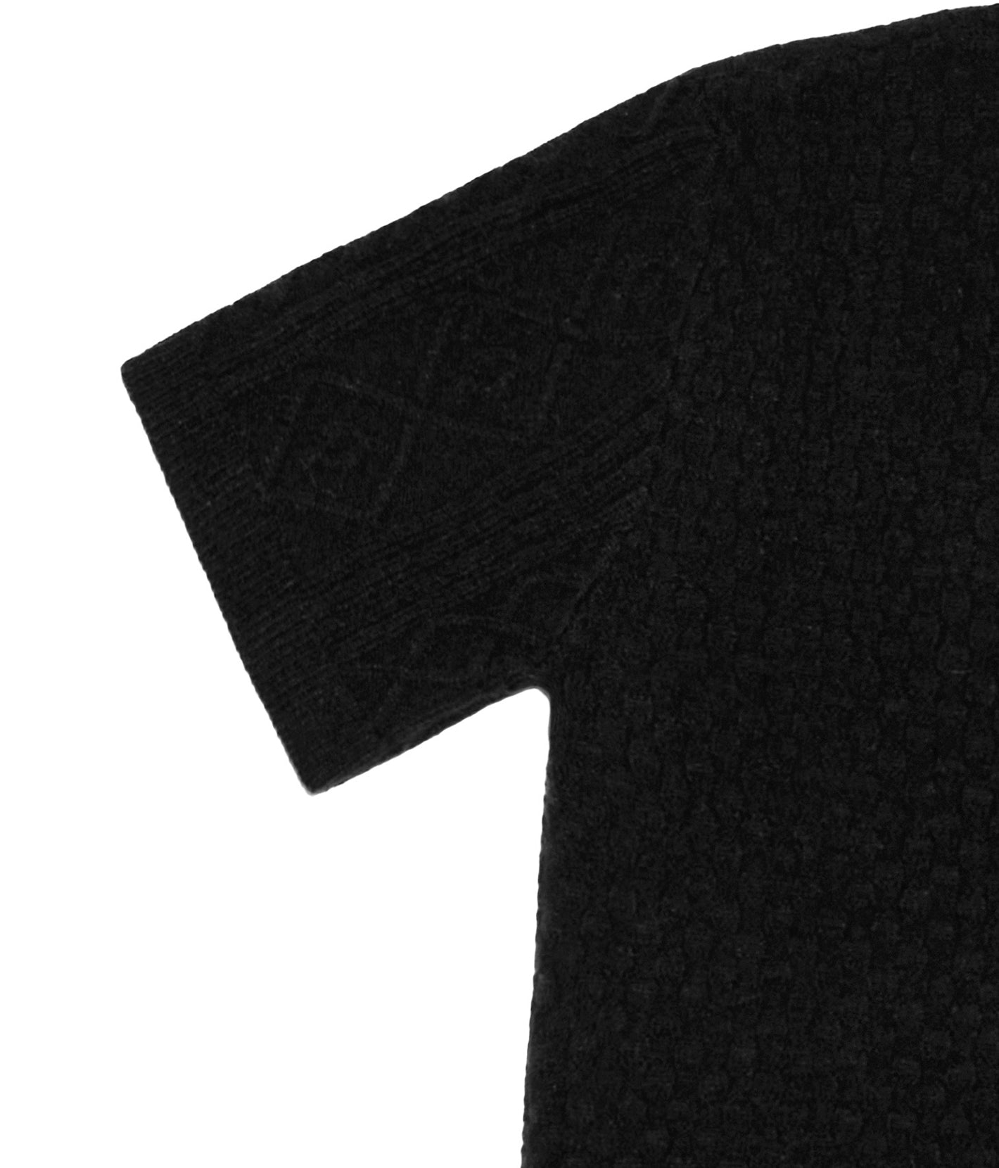 Prosthetic Hand Button Jacquard Knit Polo Shirt