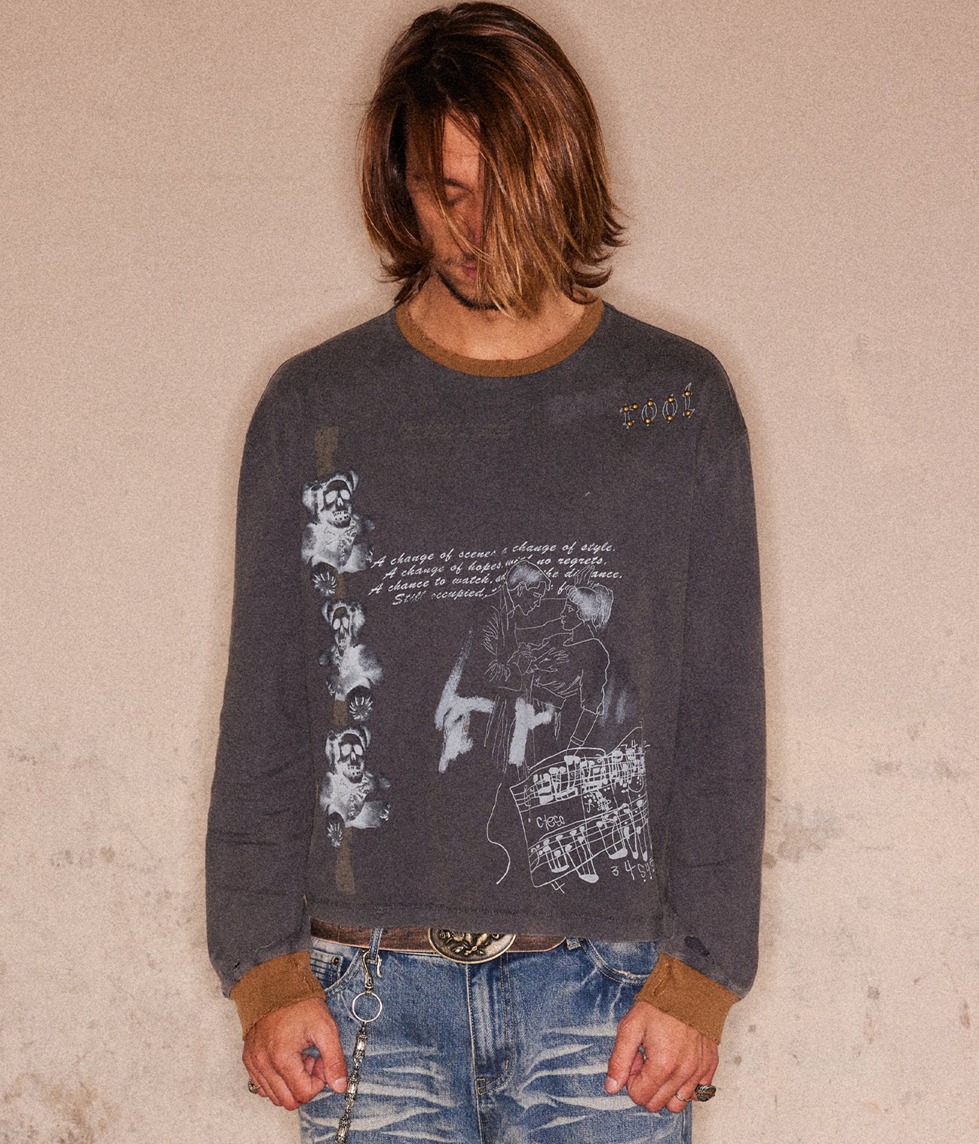 Studded Graphic L-S Tee | Richill Melancholy