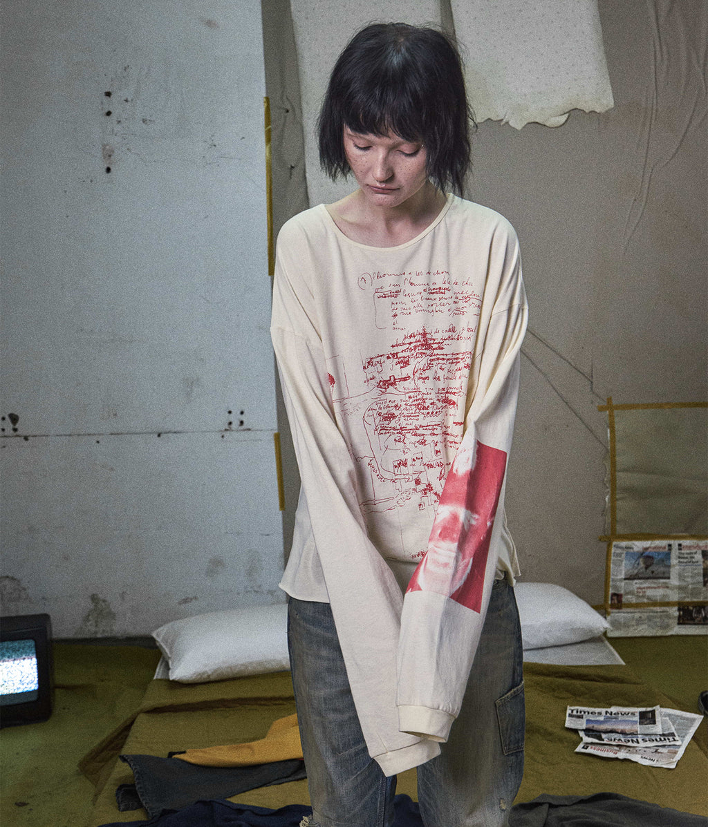 Taxi Driver Graphic Print Long Sleeve Tee