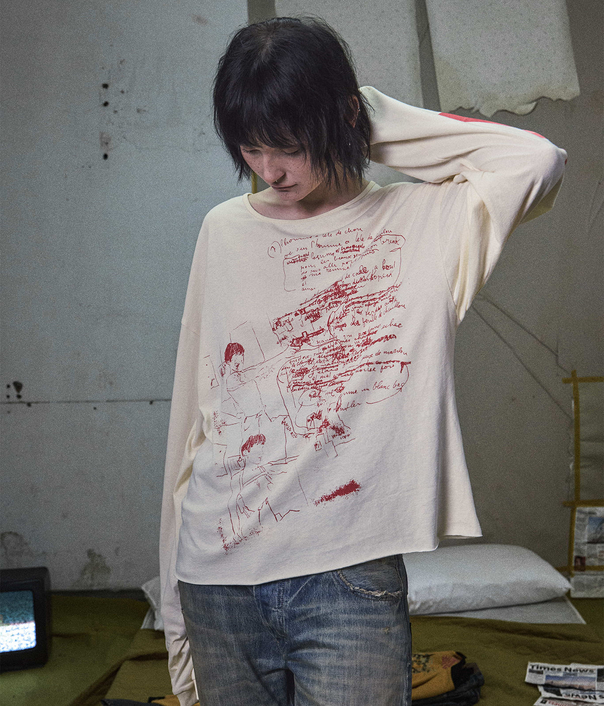 Taxi Driver Graphic Print Long Sleeve Tee