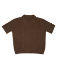 Textured Jacquard V-Neck Knit Polo Shirt