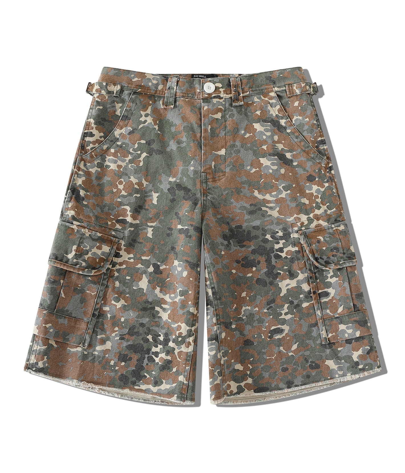 Vintage Washed Camouflage Cargo Shorts