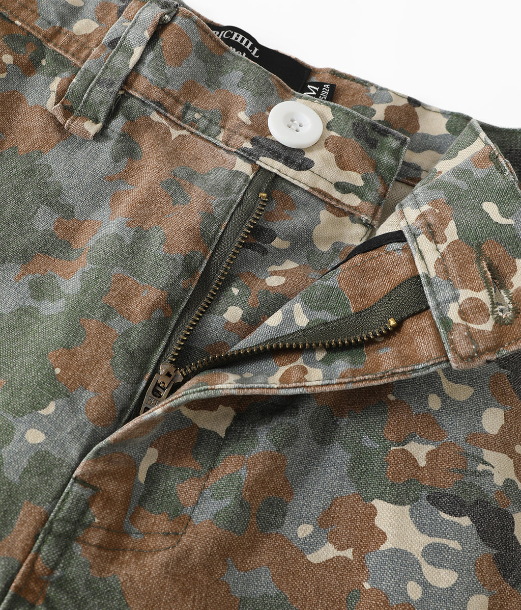 Vintage Washed Camouflage Cargo Shorts