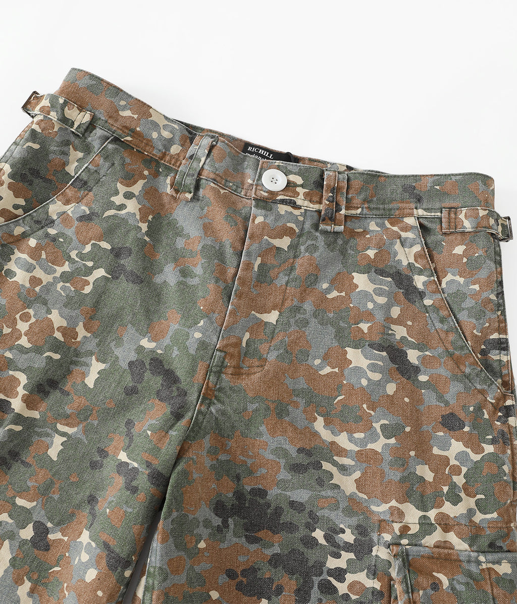 Vintage Washed Camouflage Cargo Shorts