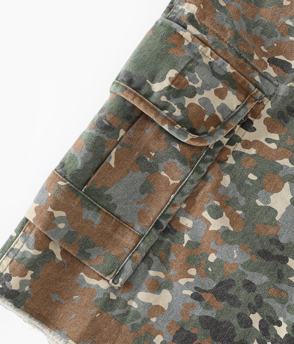 Vintage Washed Camouflage Cargo Shorts