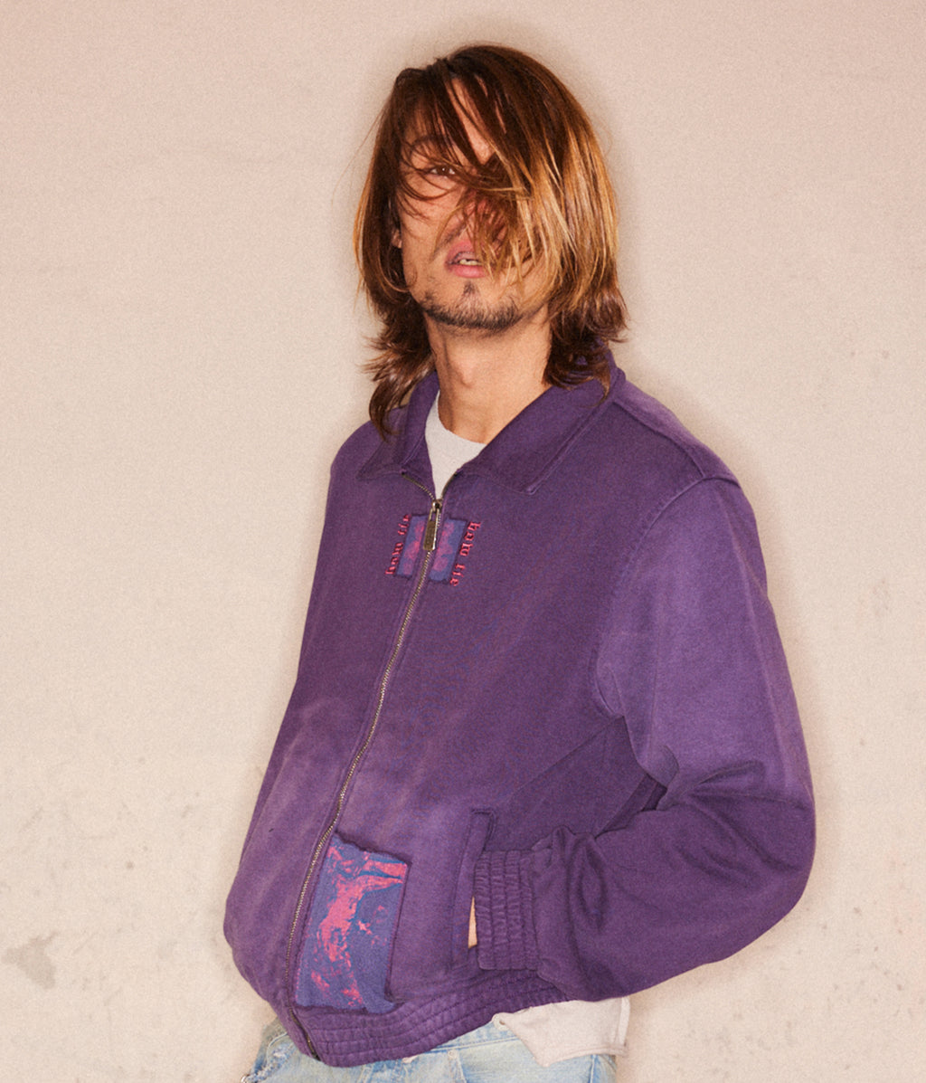 Washed Printed Patched Jacket | Richill Melancholy