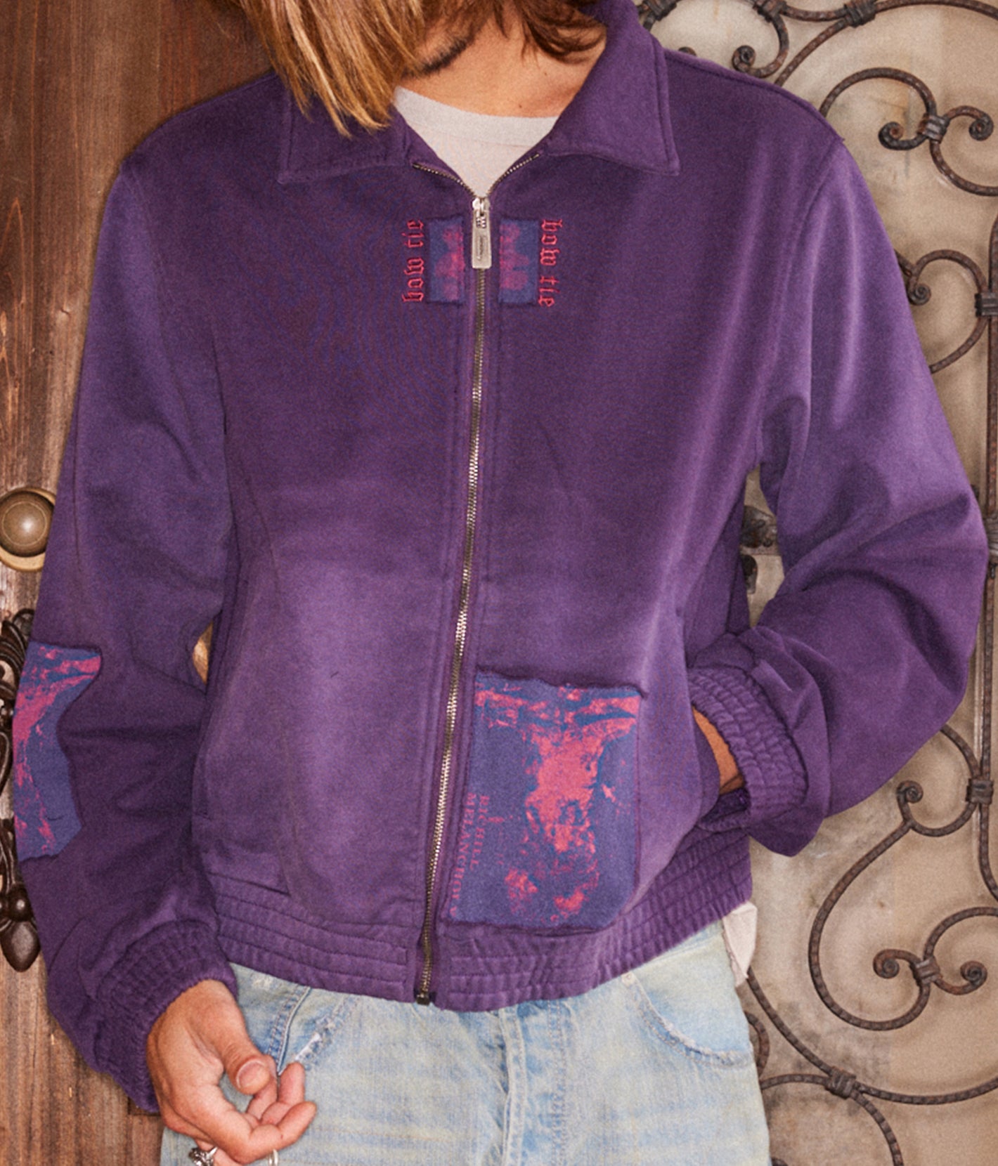 Washed Printed Patched Jacket | Richill Melancholy