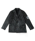 Waxed Cotton Double-Breasted Blazer