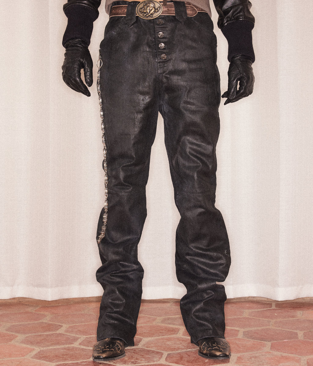Waxed Flare Denim
