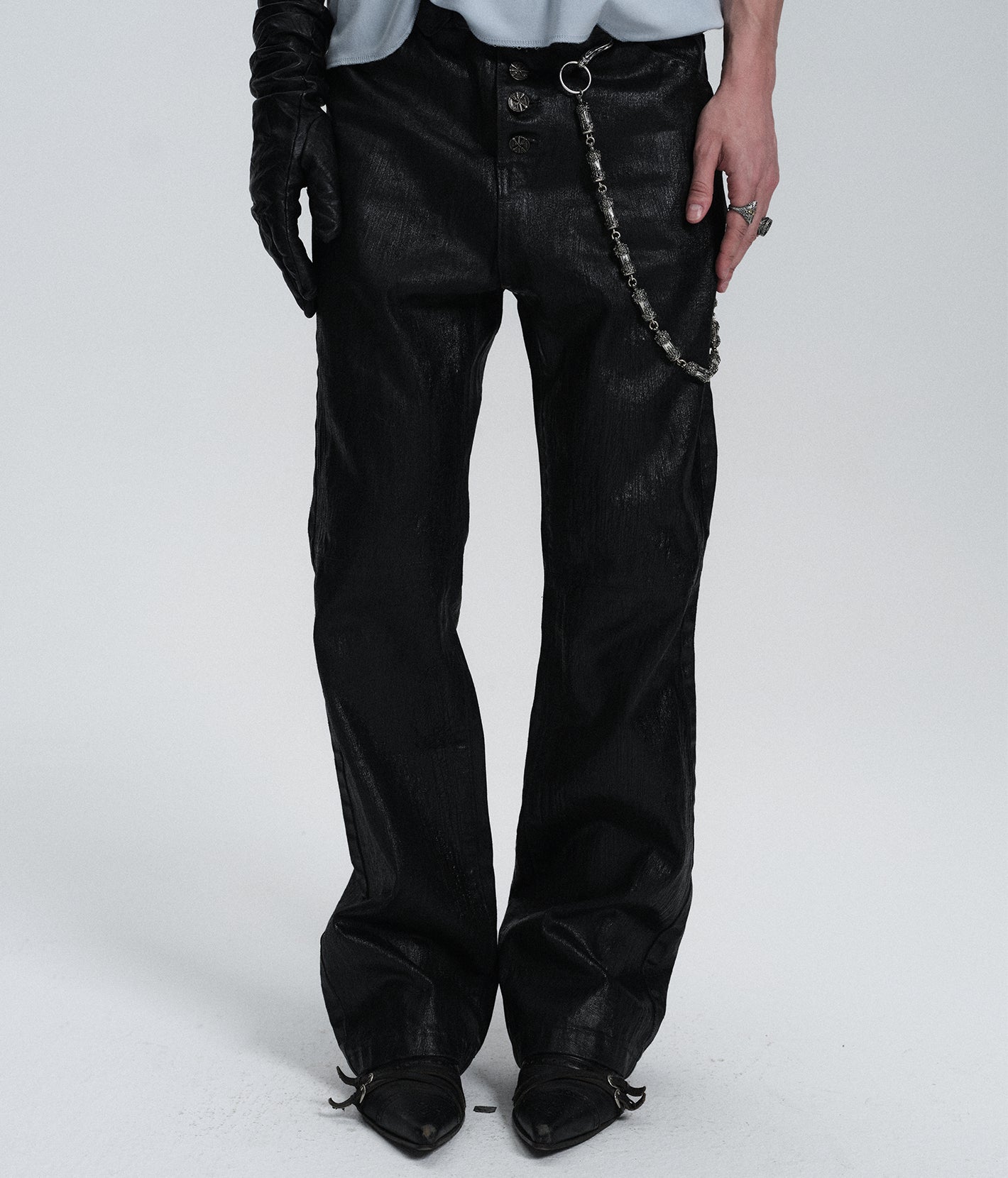 Waxed Flare Denim