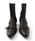 Leather Fringe Biker Boots