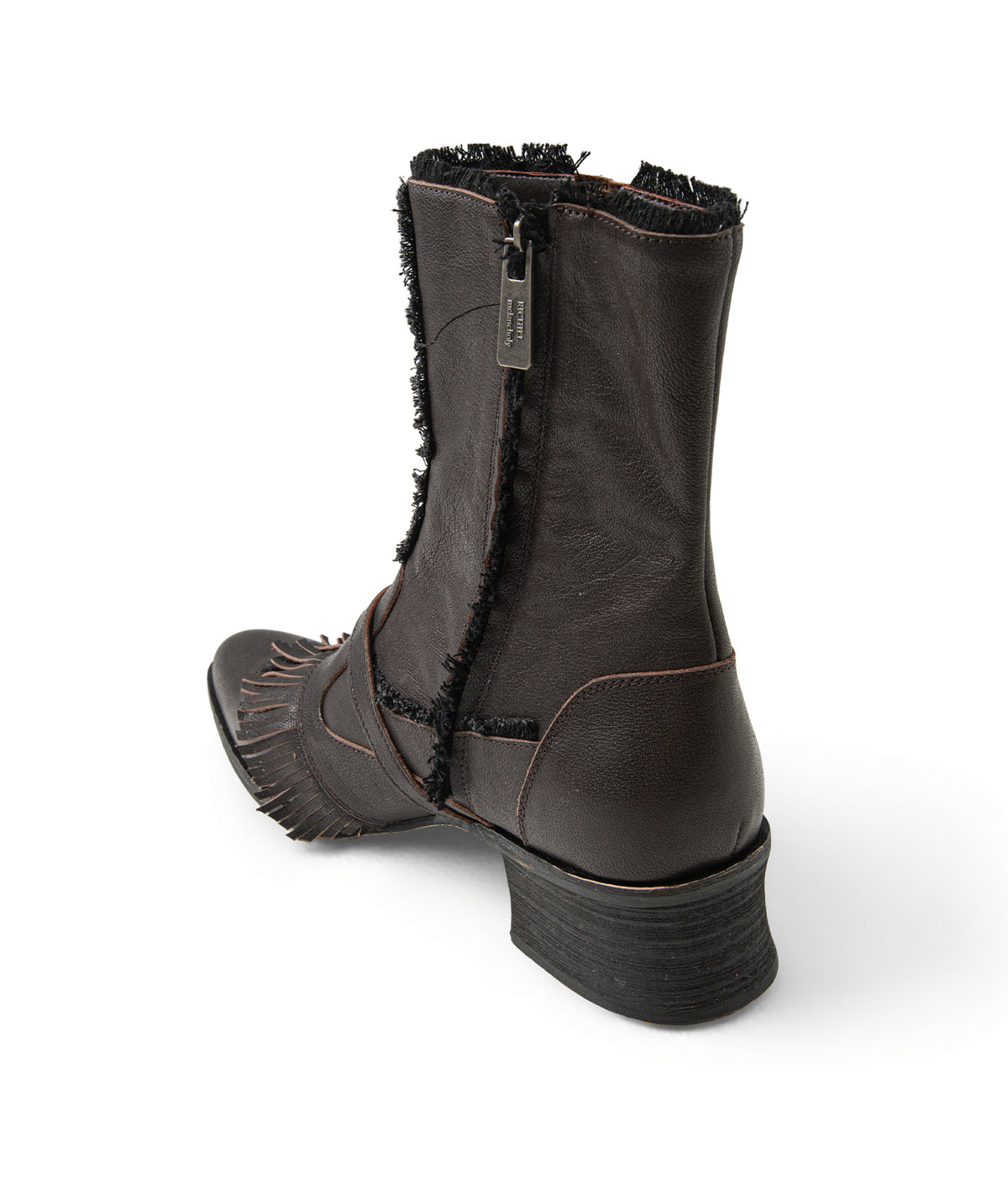 Leather Fringe Biker Boots