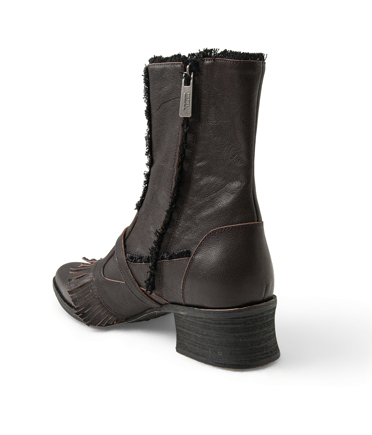Leather Fringe Biker Boots