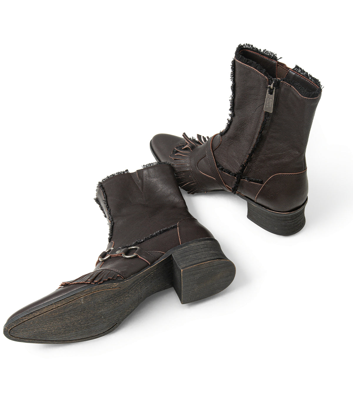 Leather Fringe Biker Boots