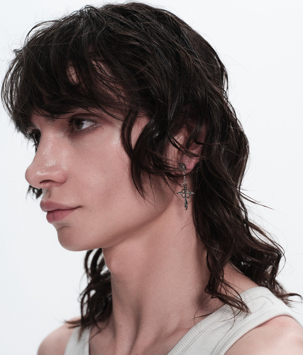 Thorn Cross Drop Earings Set