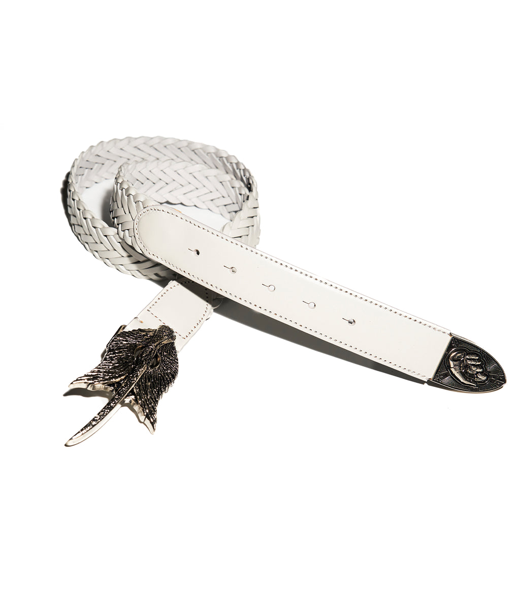 Winged Sword Insignia Belt WHT