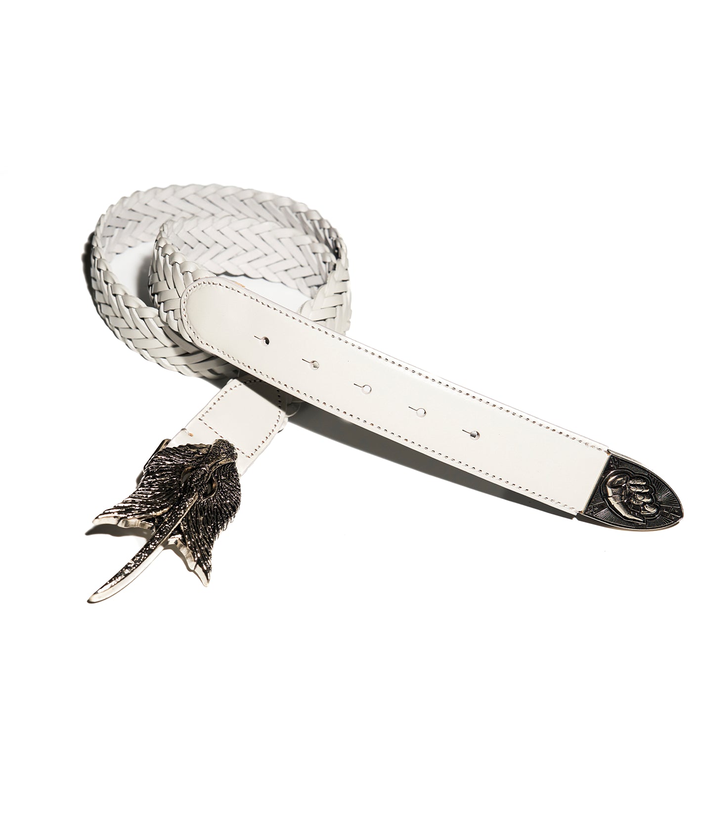 Winged Sword Insignia Belt WHT