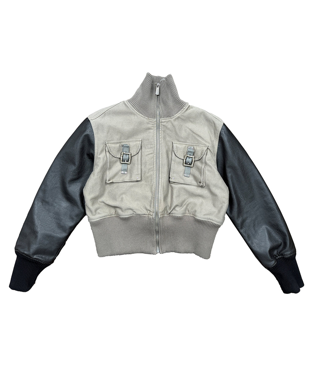 Leather-Sleeve Utility Jacket | Richill Melancholy