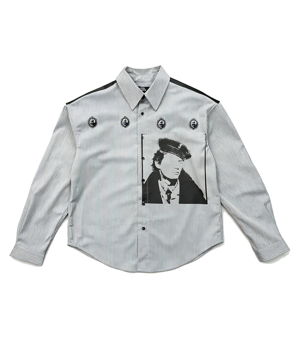 Portrait Print Button-Down Shirt | Richill Melancholy